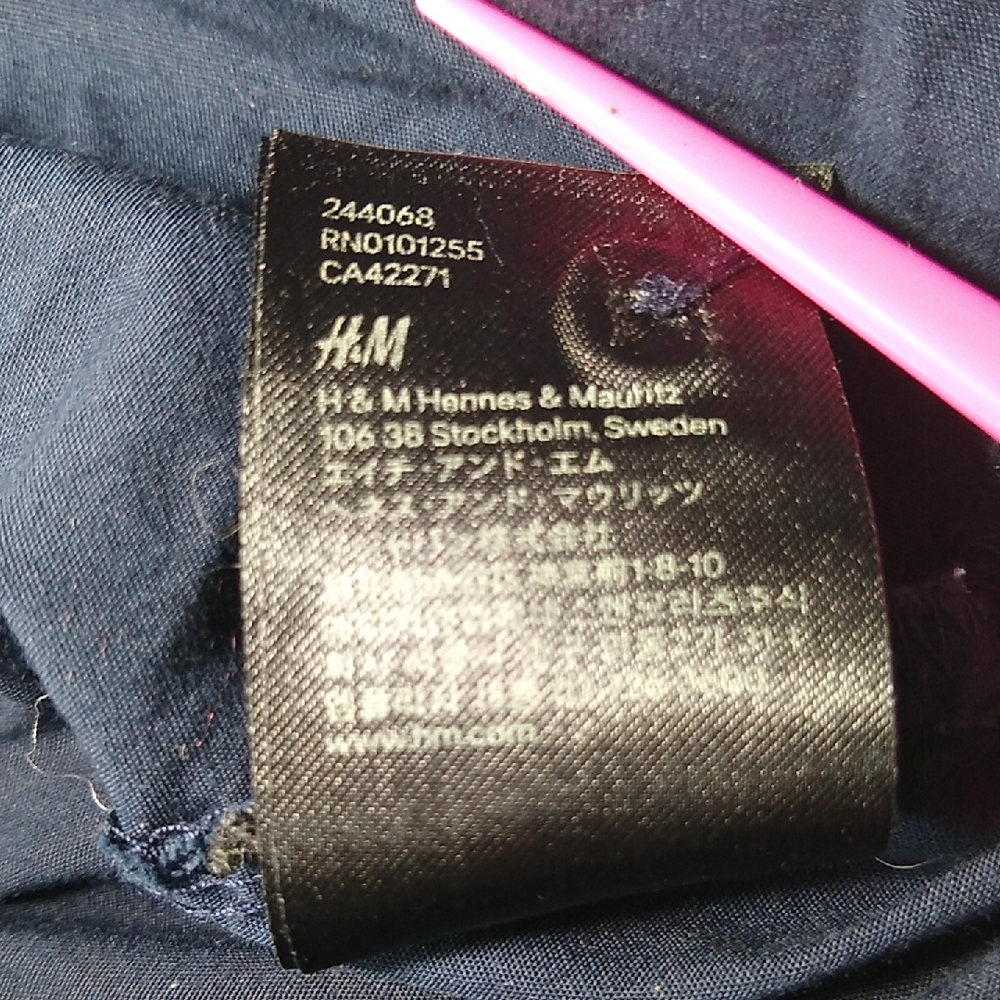 H&M Junior SZ 2 100% Cotton Navy Dress - Picture 14 of 14